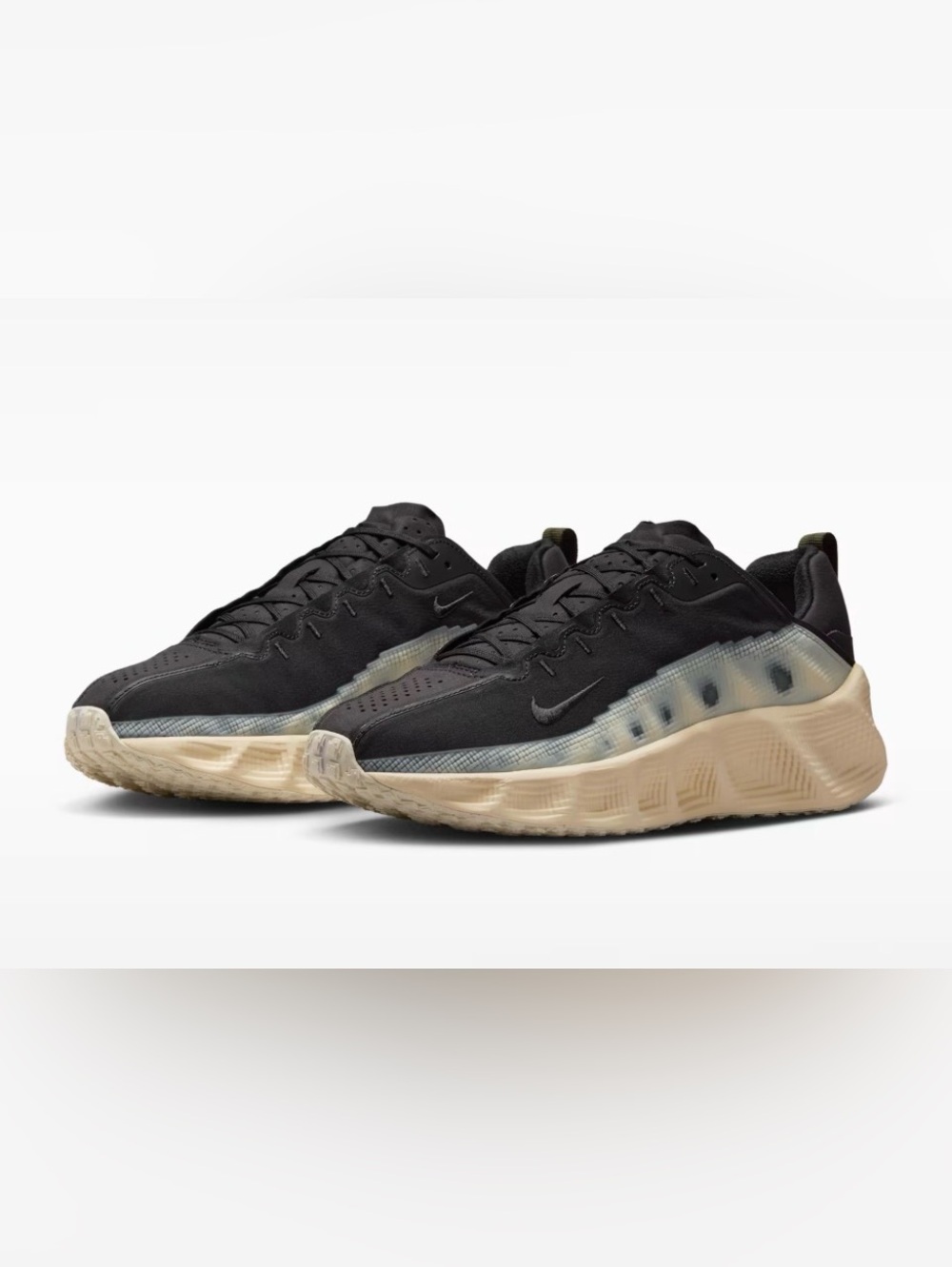 Men's Black and Beige Athletic Sneakers